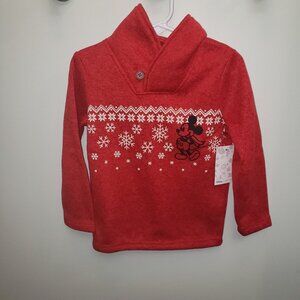 NWT Disney Jumping Beans Mickey Mouse Christmas Snowflake Holiday Sweatshirt Siz